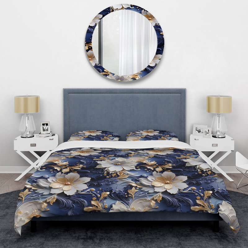 Literie en marbre Celestial Mirage, Housse de couette pour très grand lit et 2 très