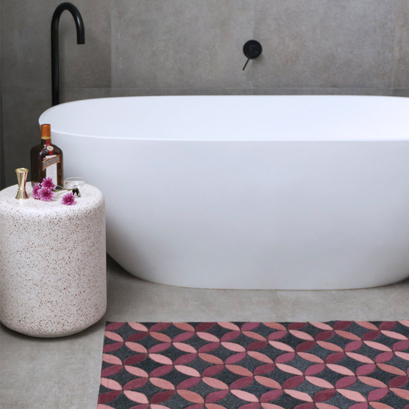 Aladdin Geometric Area Rug in Pink, Runner 2'7" x 13'1"