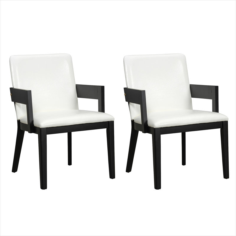 Ensemble de 2 chaises rembourrées modernes en cuir PU, élégantes et confortables pour toute salle à manger ou espace de vie.