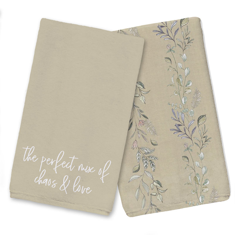 Cotton Floral Tea Towel Kitchen Towel, Green