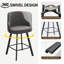 Tabouret de comptoir pivotant en lin rembourré avec dossier haut (ensemble de 3)-423412594-423412592-423412557