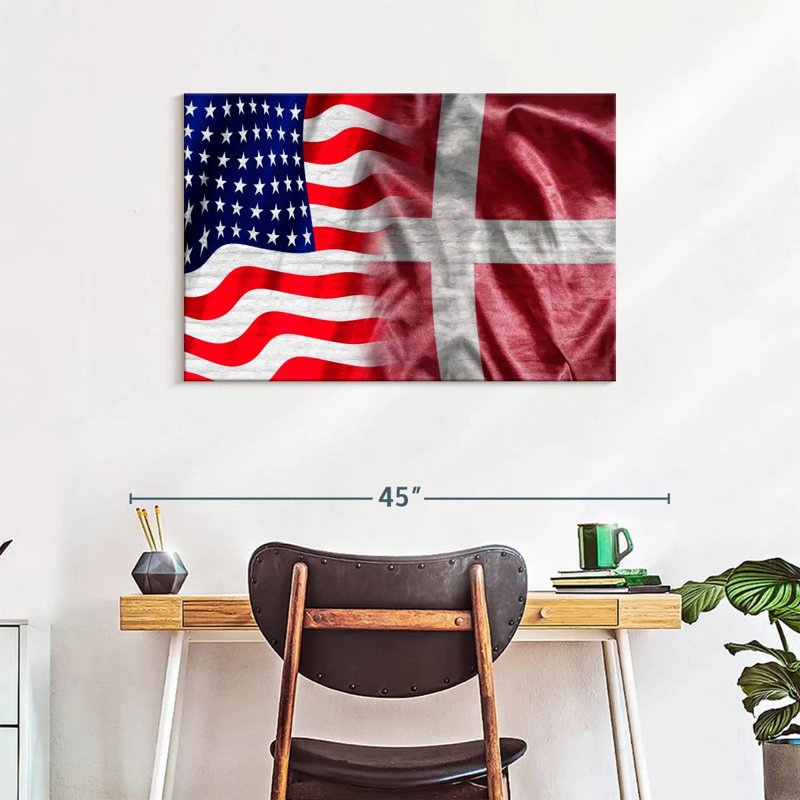 Borges USA And Denmark Flags, 24" H x 36" W