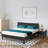 2-Pcs Bedroom Set – Solid Wood Queen Platform Bed Frame & Matching Nightstand, Mid-Century Modern, Black Ristretto Finish, 800 lbs Capacity, No Box Spring Needed-91715924-91715923