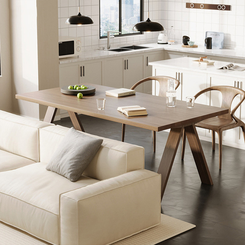Table de salle à manger rectangulaire brun clair pour salle à manger / cuisine, H 29,53 po x L 62,99 po x l 27,56 po