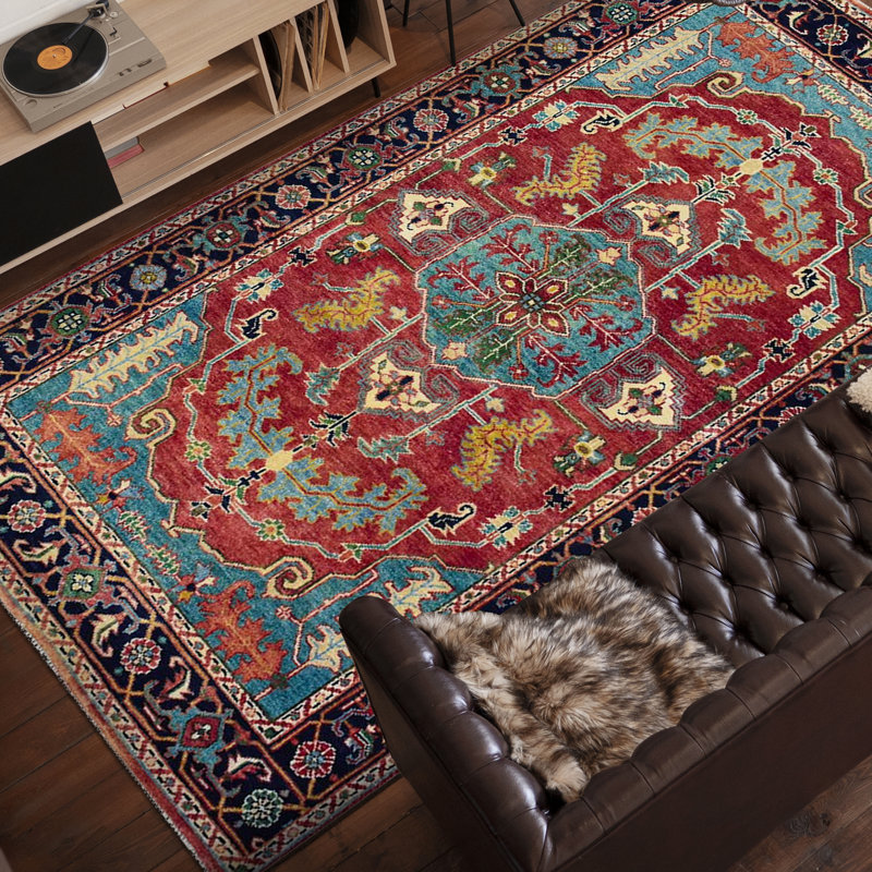 Elegant Wool Oriental Area Rug, Rectangle 3' x 5'