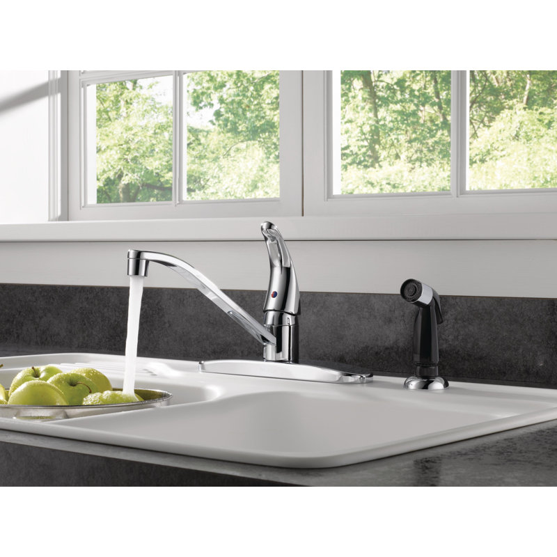 Core Single-Handle Kitchen Sink Faucet with Side Sprayer, 3-Hole Kitchen Faucet, Chrome