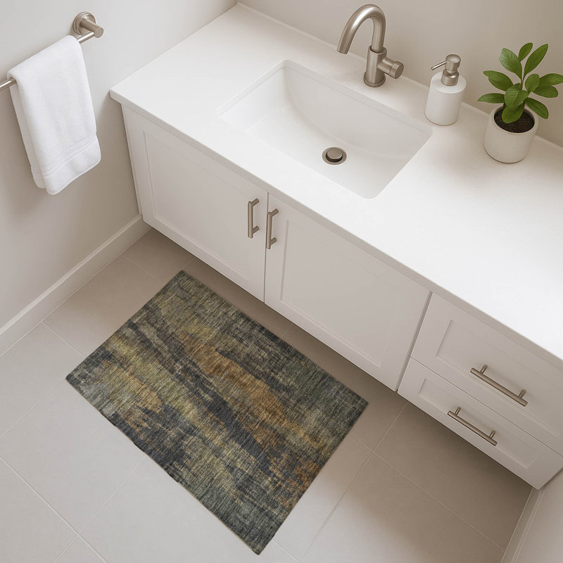 Premium Machine Washable Lampkins AMF1648 Abstract Rug, Rectangle 1'8" x 2'6"