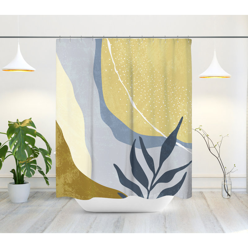 Rideau de douche Zizi Mid-Century, Jaune