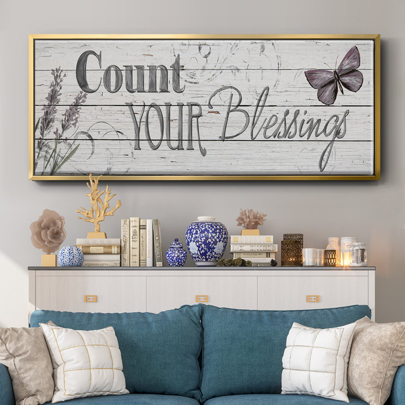 «Count Your Blessings», toile encadrée, H 24 po x l 60 po