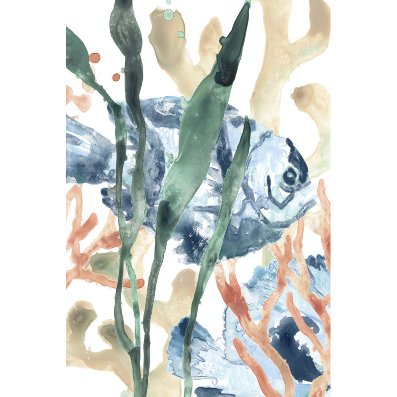In The Kelp I by June Erica Vess - Wrapped Canvas Painting, 46cm H x 30cm W, Black Floater Framed