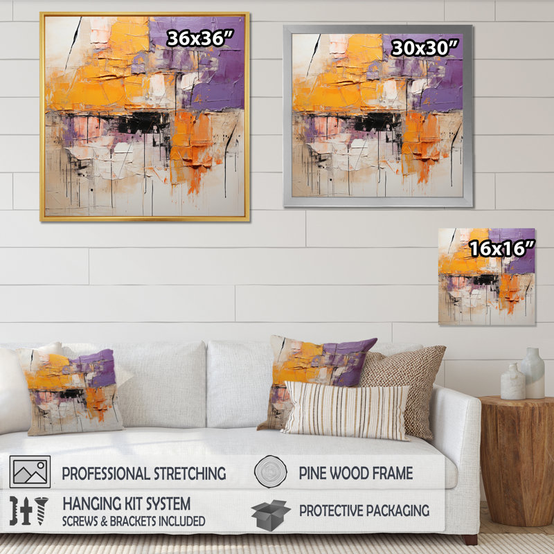 Collage Impressions III On Canvas Print, Black Floater Framed, 24" H x 24" W x 1" D