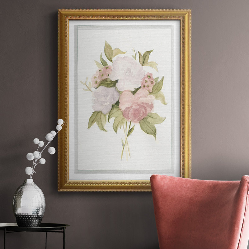 Toile tendue de qualité supérieure AU CH Soft Bouquet I - prête à être accrochée, H 20 po x l 16 po x P 2,5 po