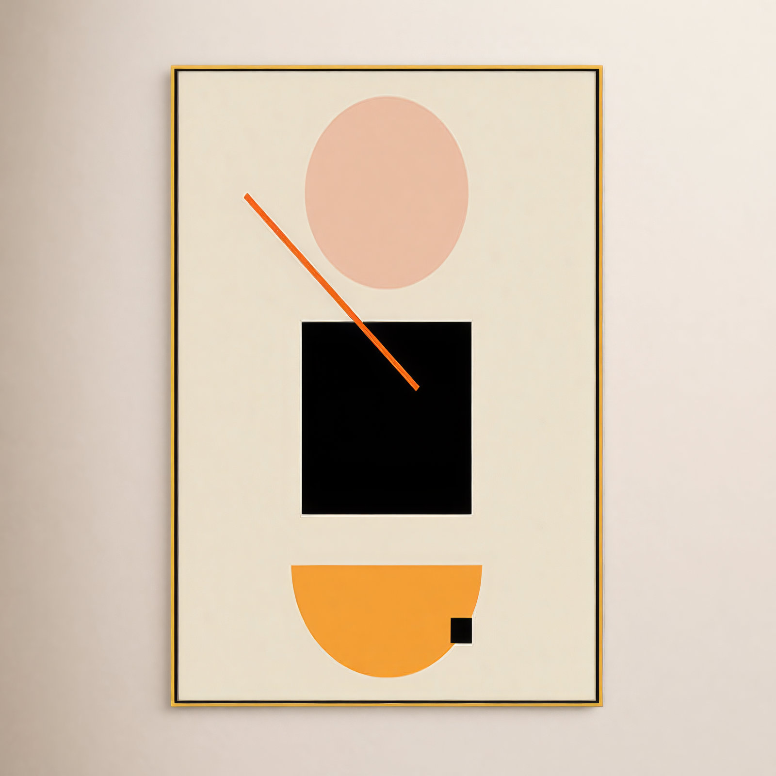 Simple Shapes by Daniela Santiago, 61.5" H x 41.5" W x 2" D, Gold Framed