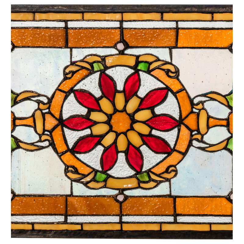 Emma Window Panel, White/Orange/Red