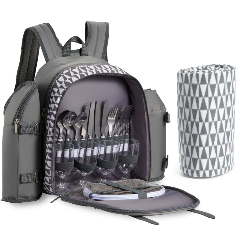 Grey 4 Person Picnic Backpack