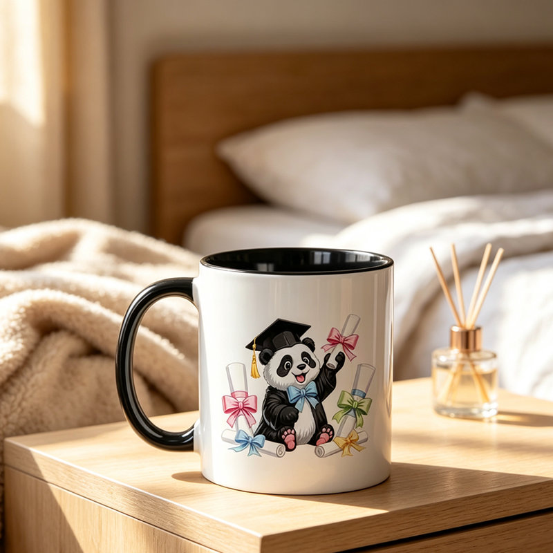 1pc of a Fun Panda-Themed Graduation Mug, Suitable for Coffee Or Juice.