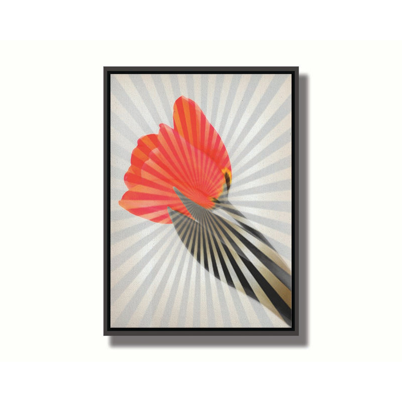 Tulip Splash par Hal Halli. Estampe numérique, H 48,5 po x l 36,5 po, Noir, Impression encadrée sans passe-partout
