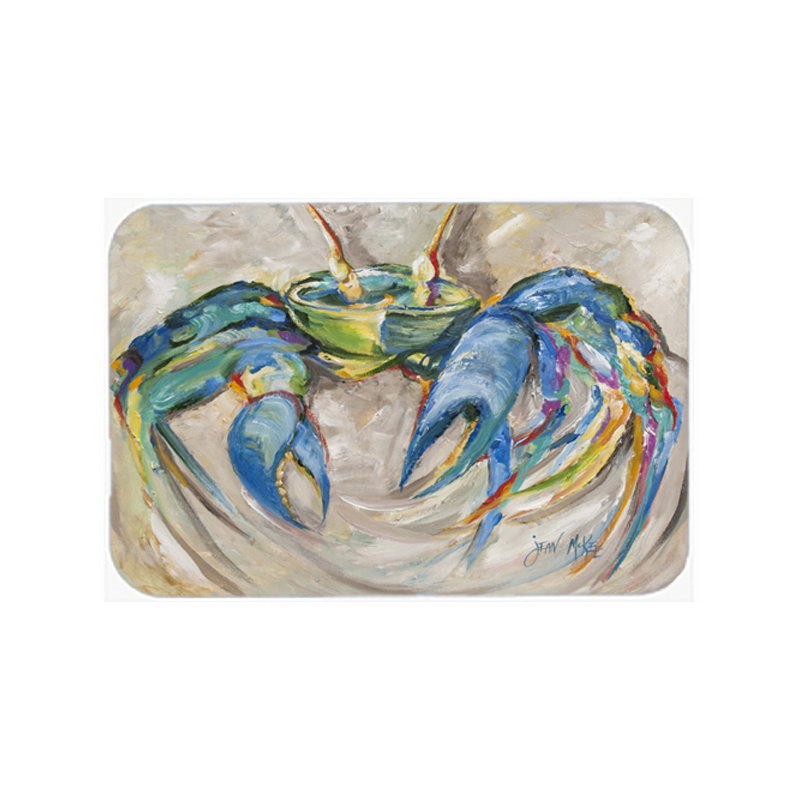 Crab in Beige Background Glass Cutting Board