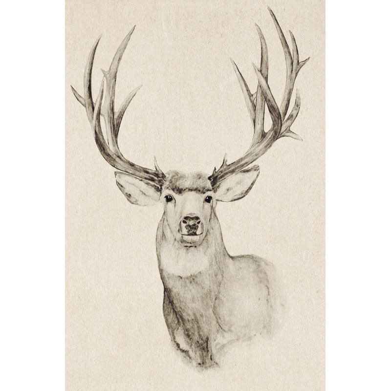 Natural Buck II by Annie Warren - Painting, Wrapped Canvas, 76 cm H x 51 cm W