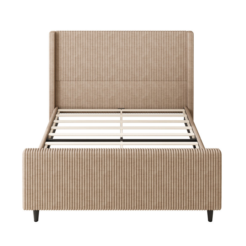 Lit tapissier Layne, Grand lit, Taupe