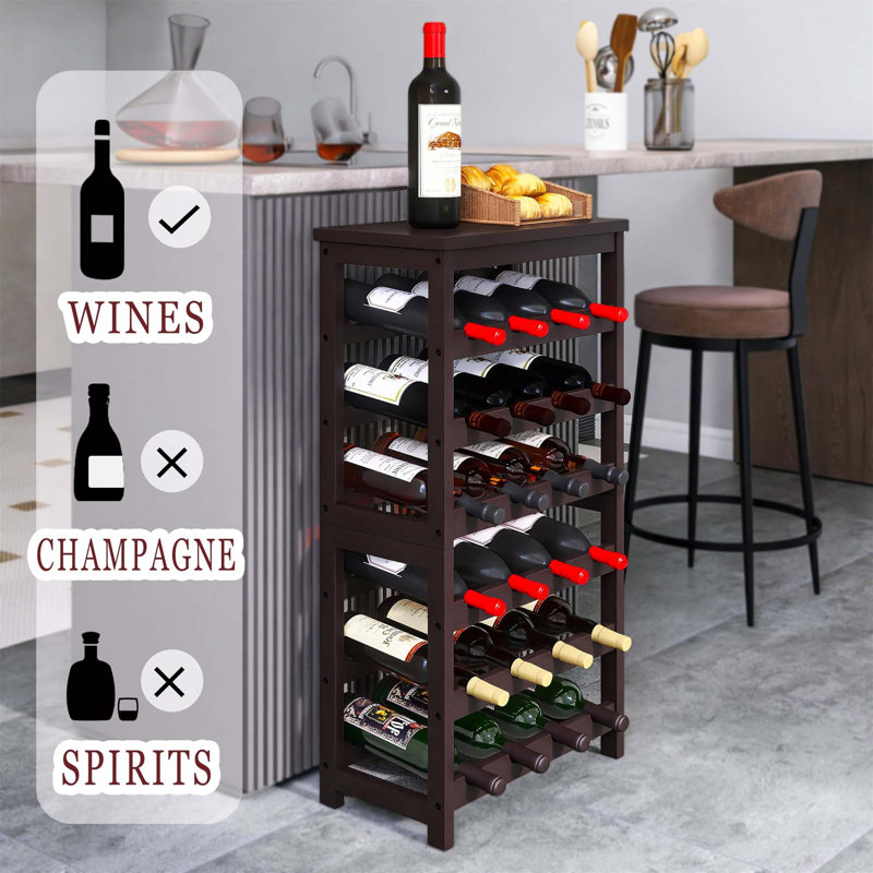 Bacote Wine Bottle Rack, Dark Brown