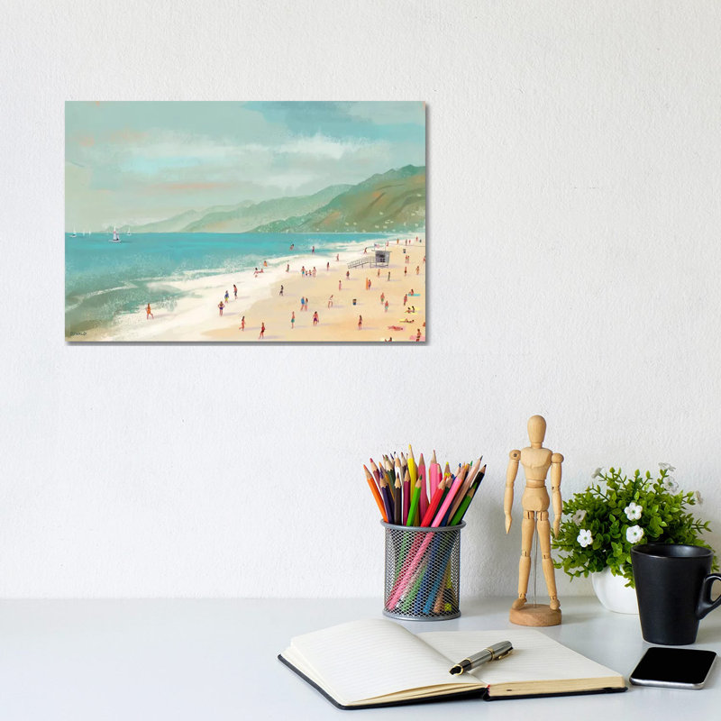 Plage santa monica, H 8 po x l 12 po x P 0,75 po, Toile tendue, Pas de tapis
