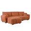 Canapé modulaire de 110 po, en forme de L avec siège très grand, conception à tirette, repose-pieds mobile, mousse haute densité, combinaison libre, structure en métal et en bois robuste, tissu bouclé