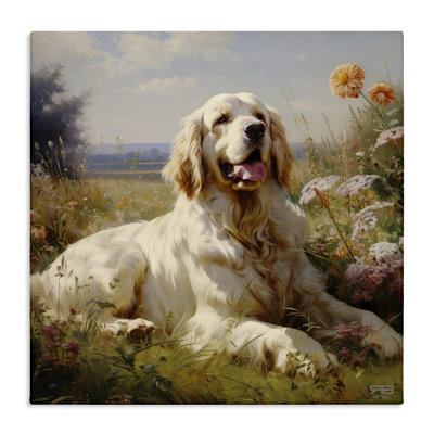 «Calm Golden Retriever Landscape», art mural sur toile par Roozbeh Bahramali