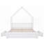 Grand lit plateforme en bois avec garde-corps & amp; 2 tiroirs, aucun sommier requis, robuste et amp; Durable-1845459987