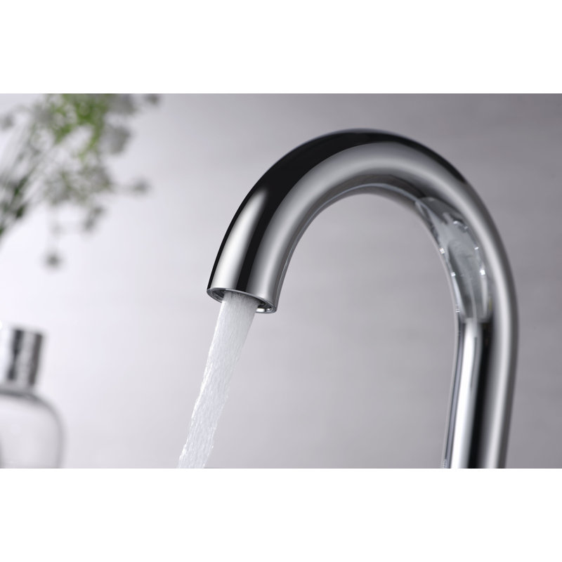 Robinet de salle de bain à deux poignées avec drain Davvid - ensemble de 6 po à 10 po avec drain - chrome poli, Chrome poli