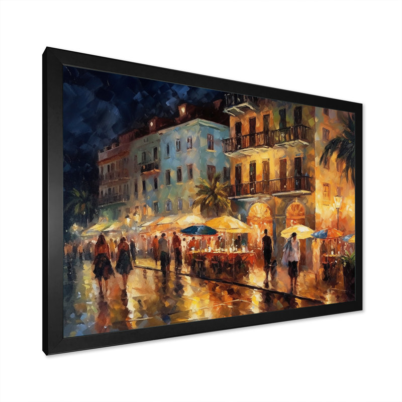 «Ruedy Brown and Green Gleaming Facades II», reproduction sur toile, Cadre simple noir, H 34 po x l 44 po x P 1,5 po