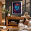 Crystalline Heart Geometric - Framed Print-77809597-77809599