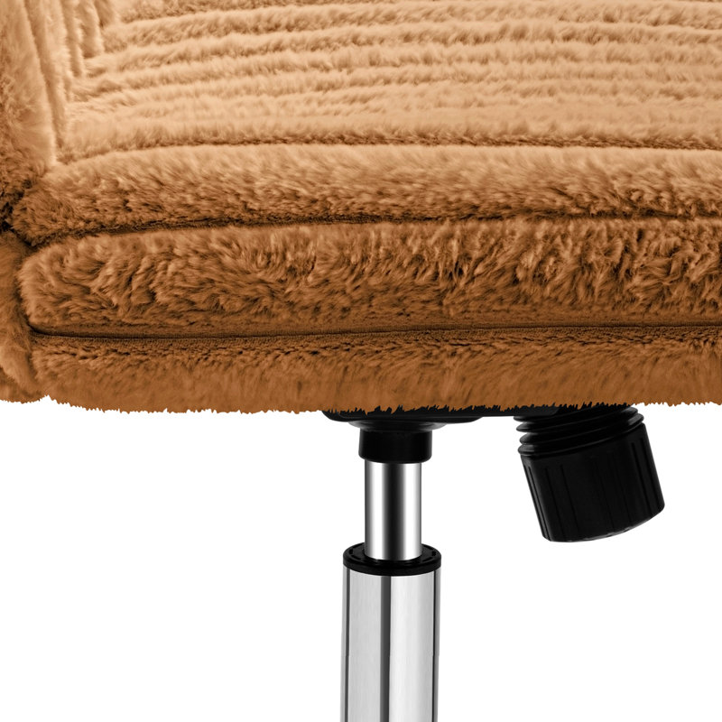 Fauteuil de bureau Huba, Argent argent, Brun-roux