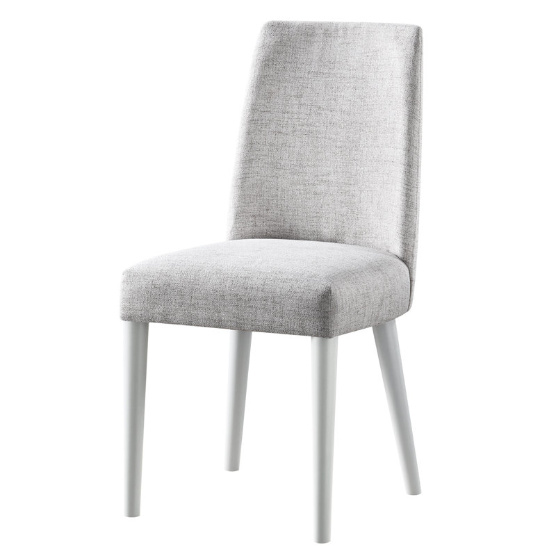 Chaise grise recouverte de tissu gris avec des pieds en bois massif stable et - offre un confort maximal