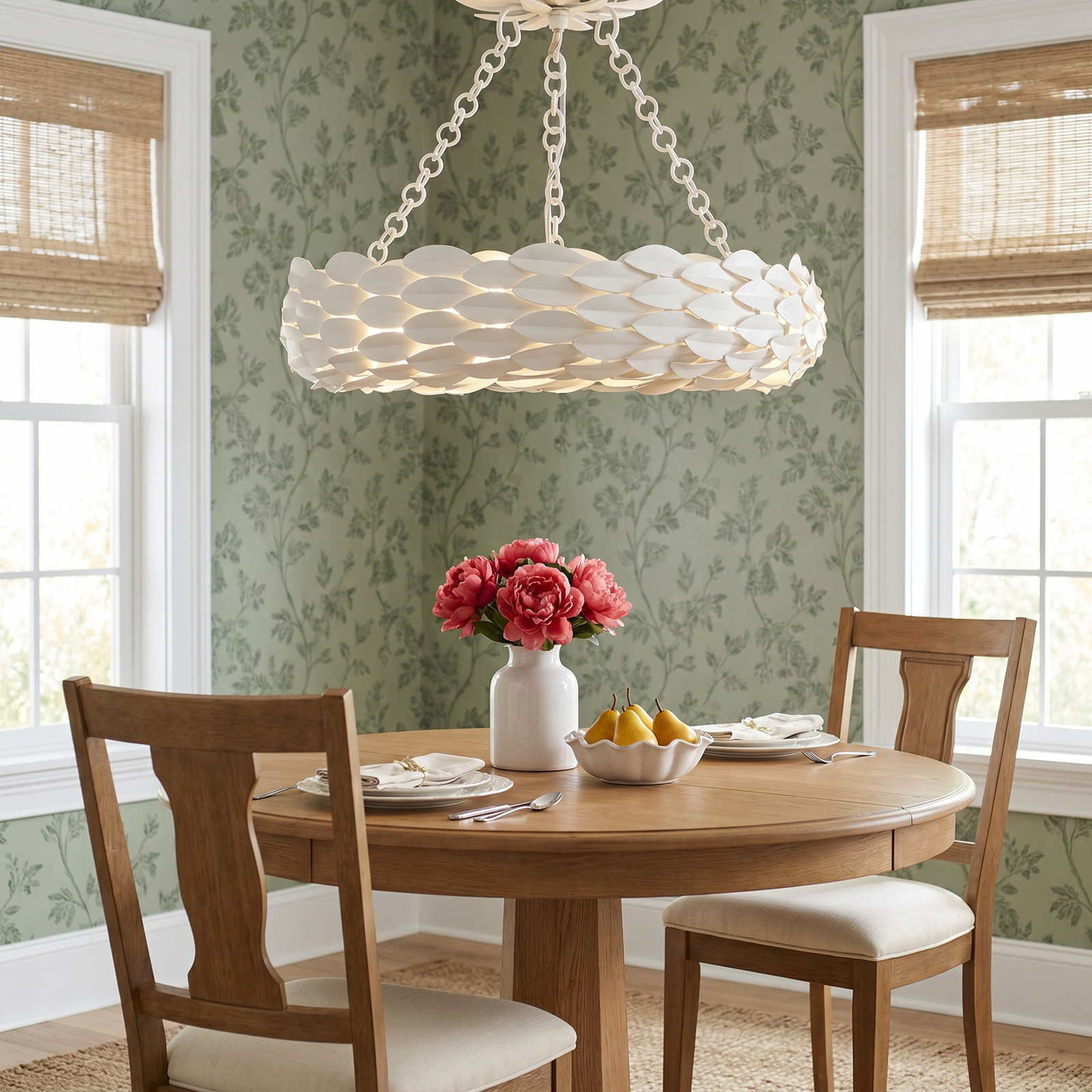 6-Light Chandelier, Matte White