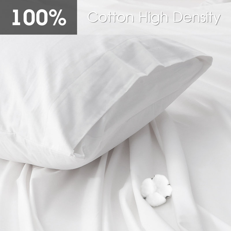 400 Thread Solid color Count 100% Cotton Extra Deep Pocket Sheet Set, King Sheet Set with 4 additional pieces, White