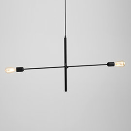 Allegra 2 - Light White Unique/Statement Pendant, Black