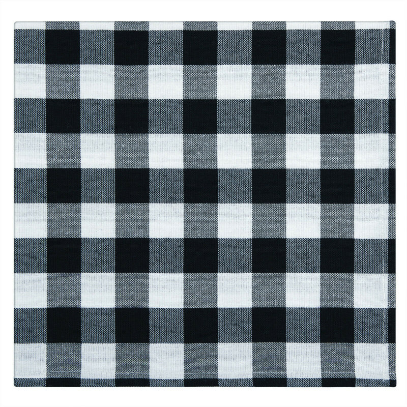 Gerede Polyester, Cotton Gingham Square Napkin, Black/White