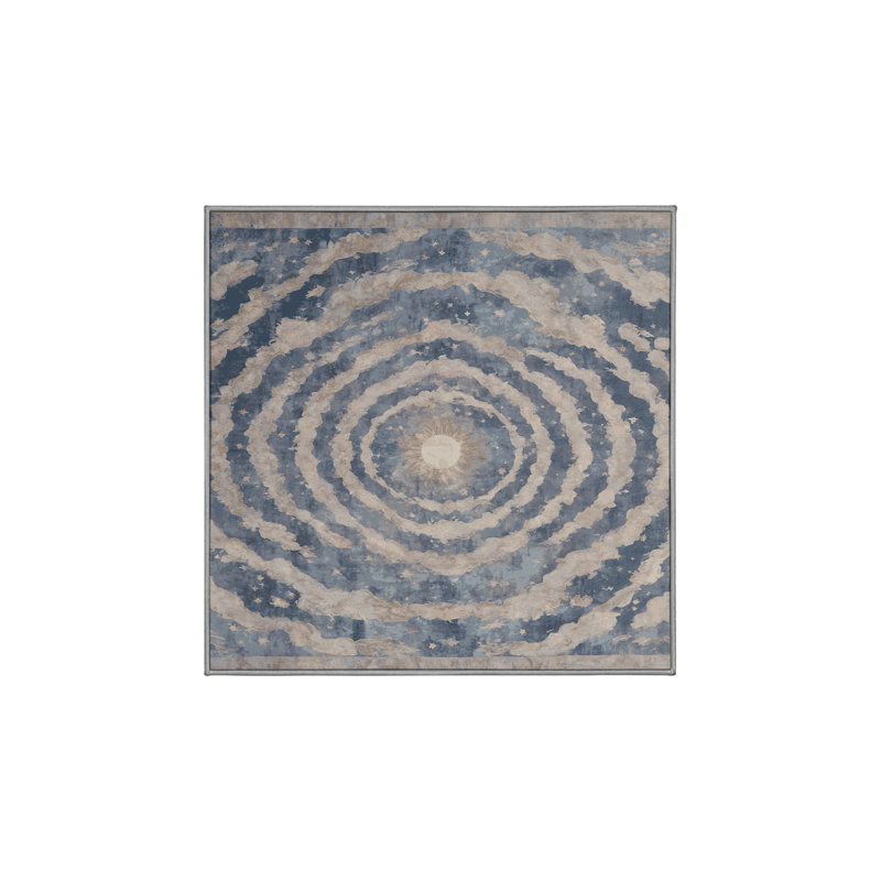 Tapis gris lavable à la machine, Carré 8 pi