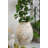 Large Magnesium Flower Pot With Weathered White Finish And Ridged Texture-35962567