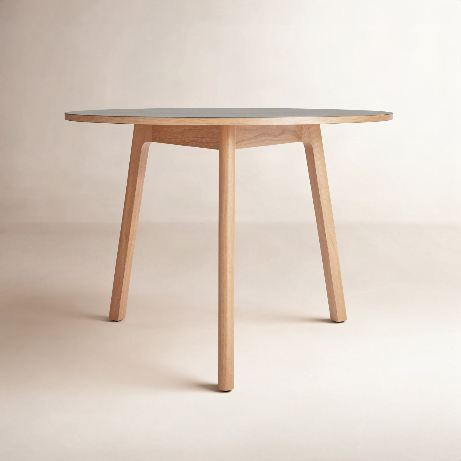 Apt Café Round Dining Table, Putty, 36" W x 36" L, White Oak