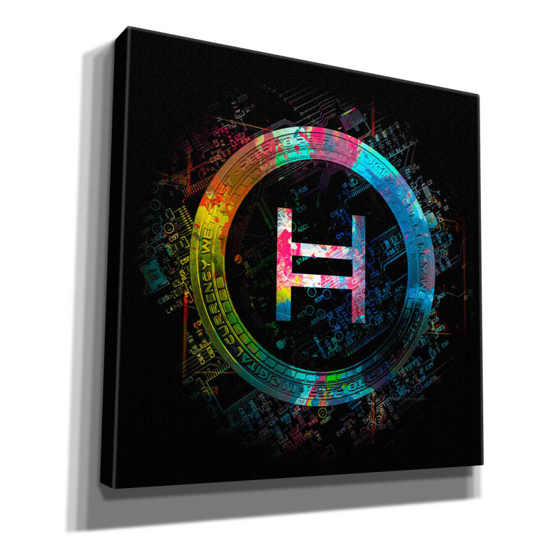 «HBAR Hedera Crypto», impression sur toile tendue, H 12 po x l 12 po x P 0,75 po
