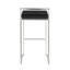 Tabouret de bar empilable contemporain avec coussin en velours noir et structure en acier inoxydable - Paquet de 2