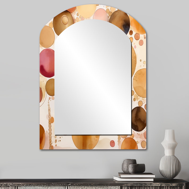 Miroir mural en forme d'arche rose, 34 po x 25 po