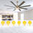 72" Modern Gold Ceiling Fan with LED Light Kit and Remote, 6-Speed Quiet DC Motor, Reversible Ceiling Fan for Large Living Rooms-508995823
