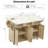 55.5" Fluted Kitchen Island With 2 Drop Leaf, Storage Cart With Power Outlet, 4 Doors, Spice Rack, Rolling Island Table With Faux Marble Top For Kitchen And Dining Room, Natural | Gift Idea-1294744695
