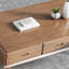 Table basse en bois de frêne massif avec poignées encastrées