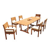 Lathrop Outdoor 7 - Piece Teak Dining Set