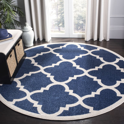 Ammundsen Geometric Navy/Beige Area Rug