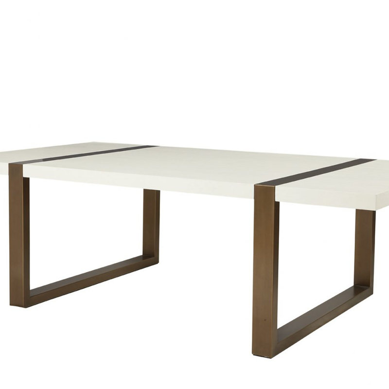 Mercer Dining Table, White Smooth Gesso